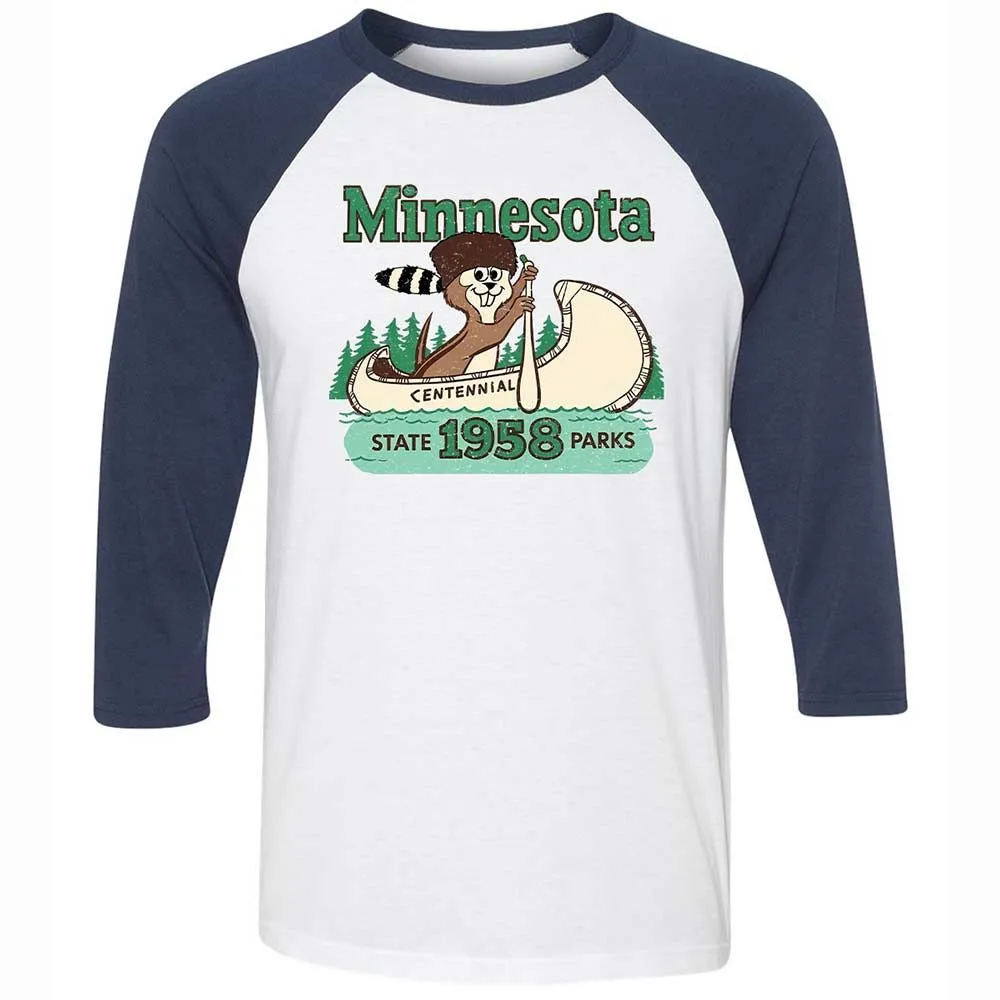 Unisex 3/4 Baseball Tee - DJWCGW46 - White/Navy - 8