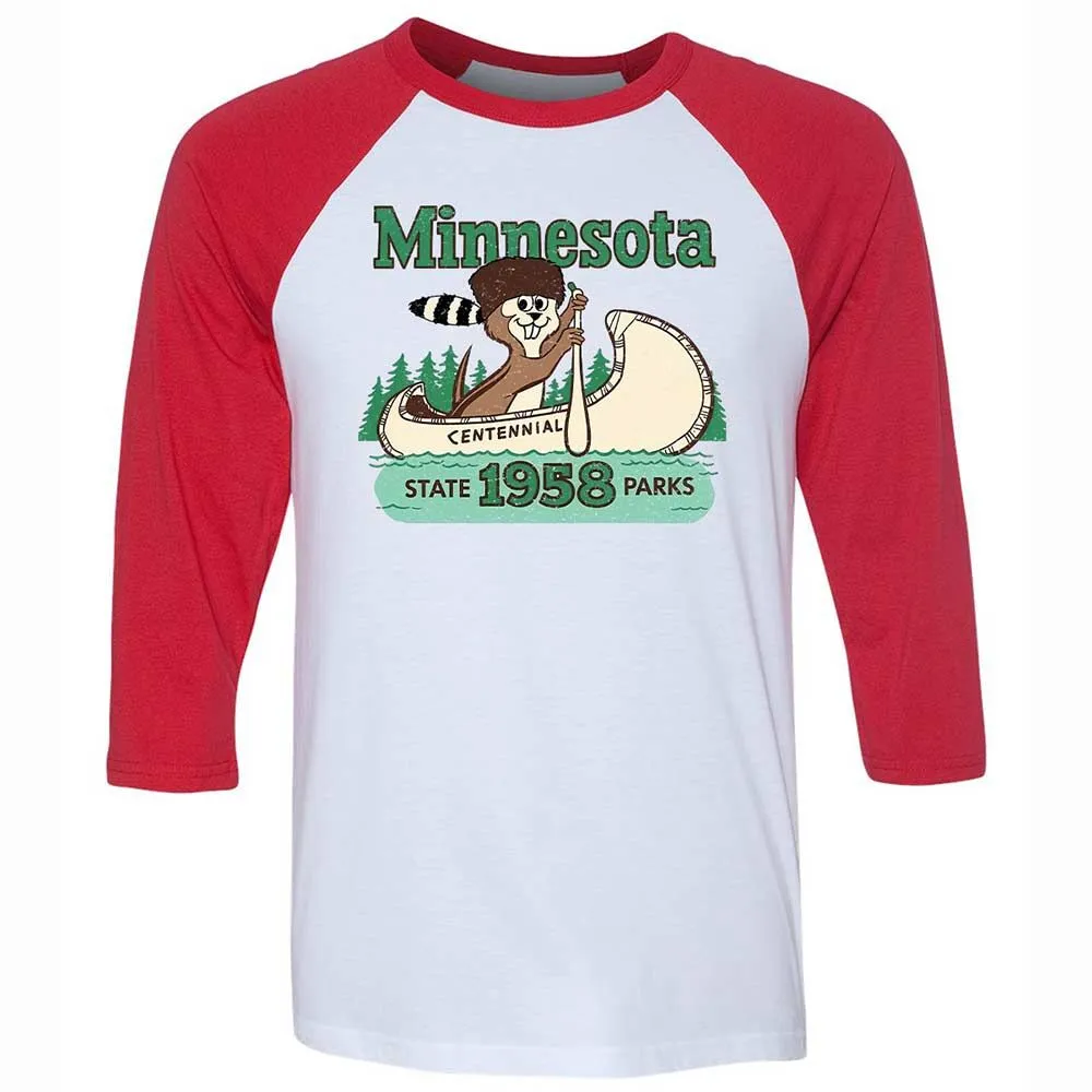 Unisex 3/4 Baseball Tee - DJWCGW46 - White/Red - 9