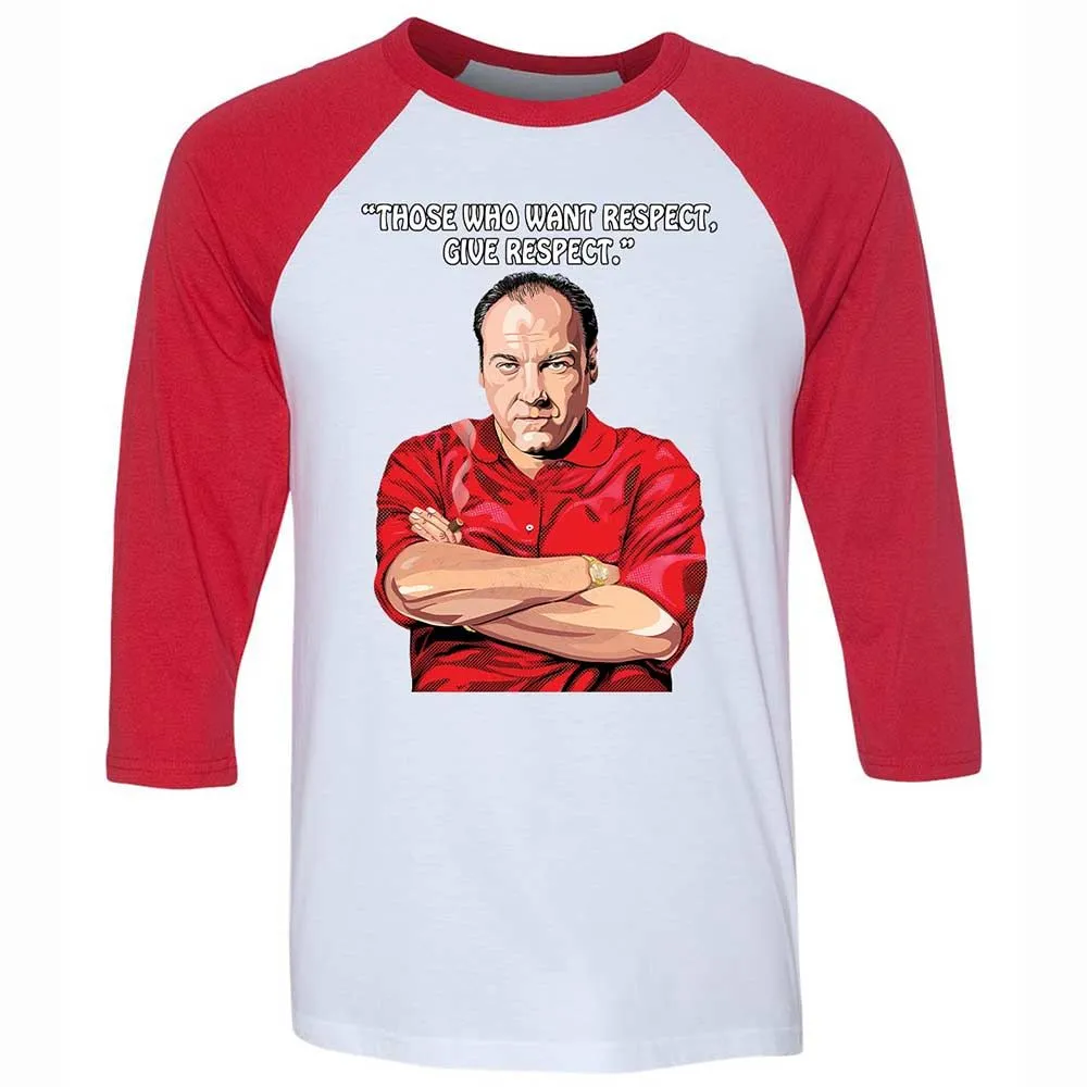 Unisex 3/4 Baseball Tee - KBFZCGJF - White/Red - 9