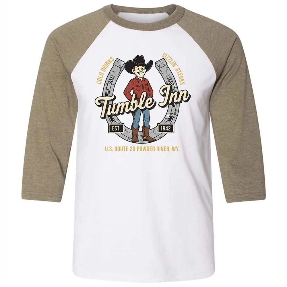 Unisex 3/4 Baseball Tee - NK6GZ6UE - White/Heather Olive - 4