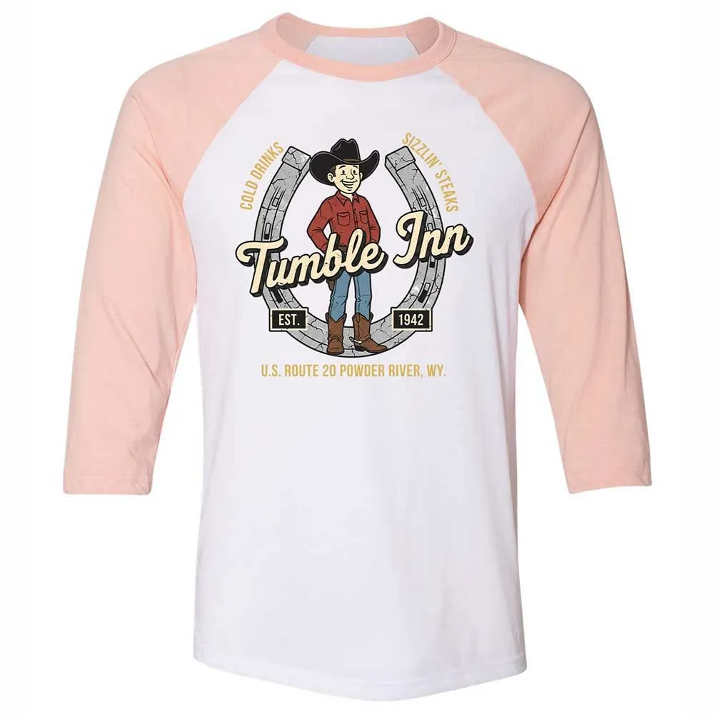 Unisex 3/4 Baseball Tee - NK6GZ6UE - White/Heather Peach - 5