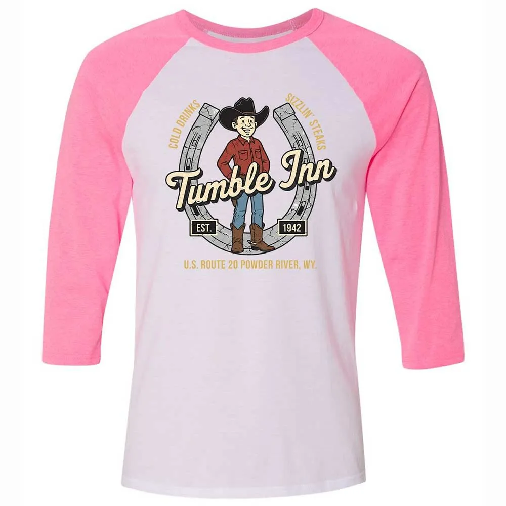 Unisex 3/4 Baseball Tee - NK6GZ6UE - White/Neon Pink - 12
