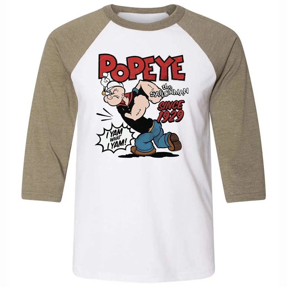 Unisex 3/4 Baseball Tee - KNM8D9G3 - White/Heather Olive - 4