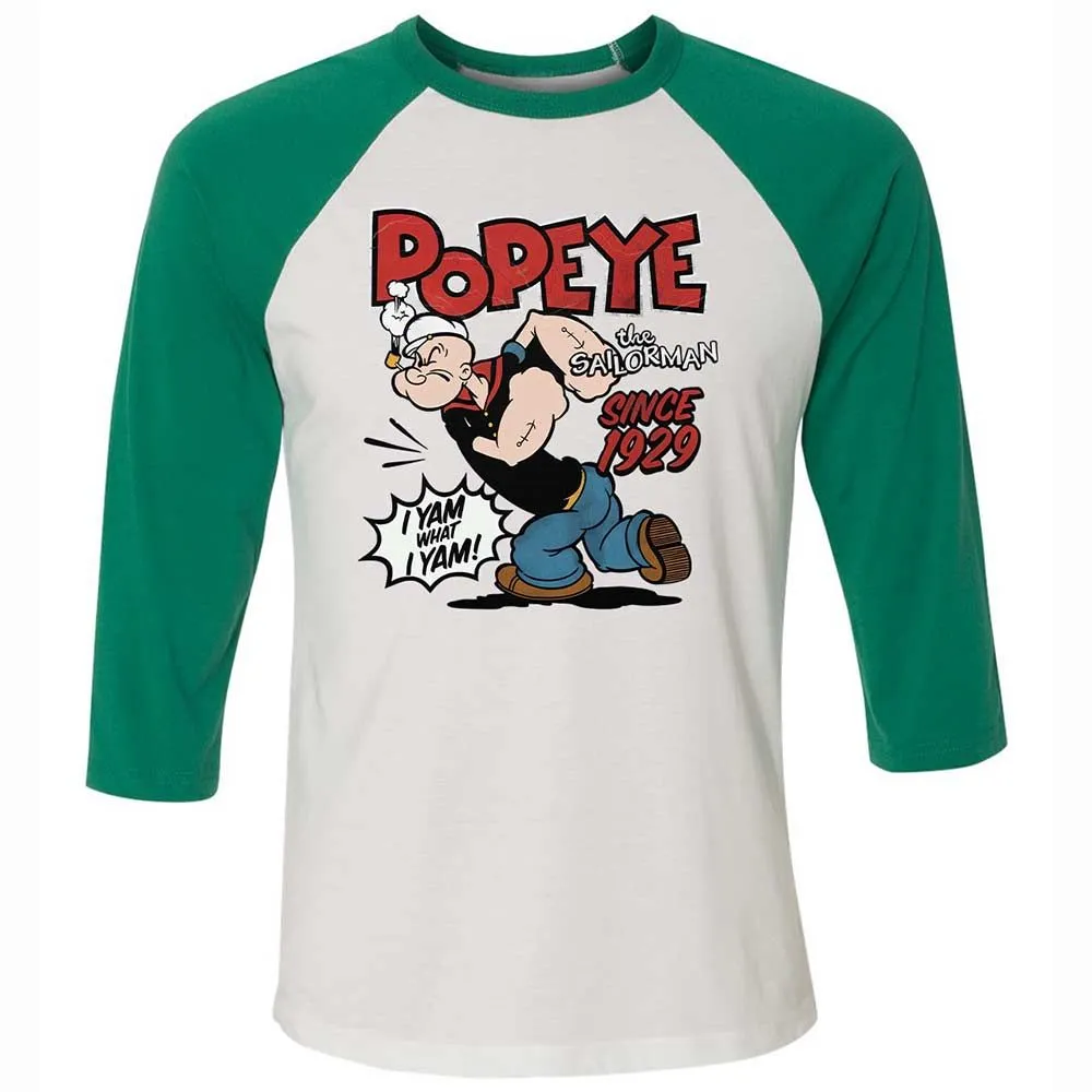 Unisex 3/4 Baseball Tee - KNM8D9G3 - White/Kelly - 6