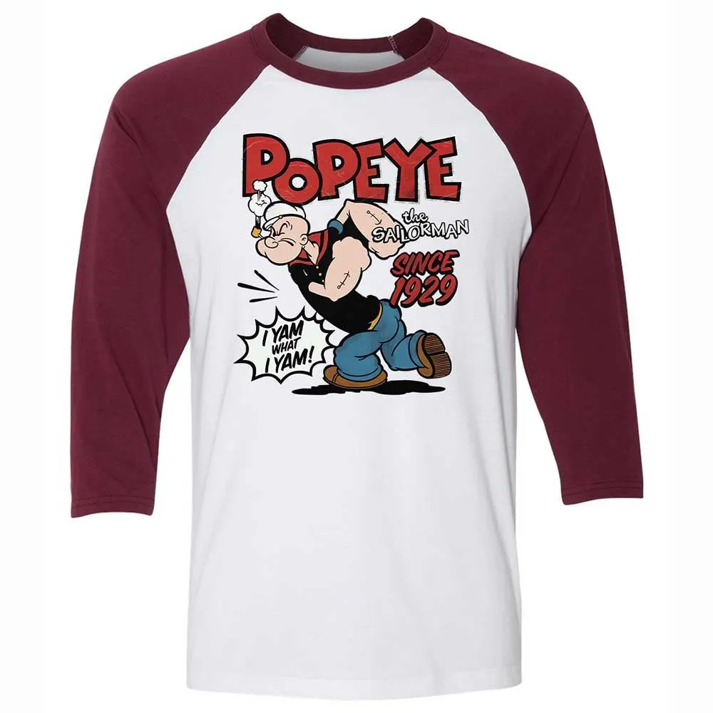 Unisex 3/4 Baseball Tee - KNM8D9G3 - White/Maroon - 7