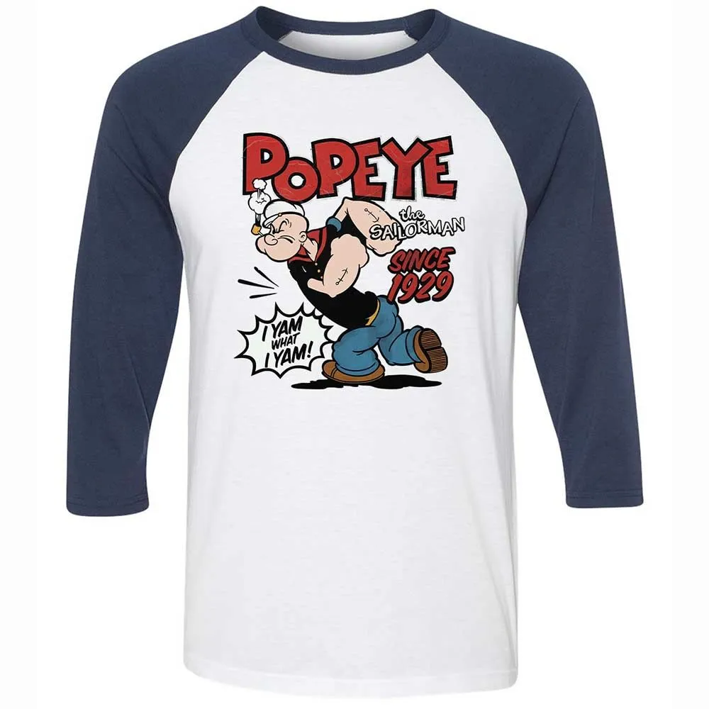 Unisex 3/4 Baseball Tee - KNM8D9G3 - White/Navy - 8