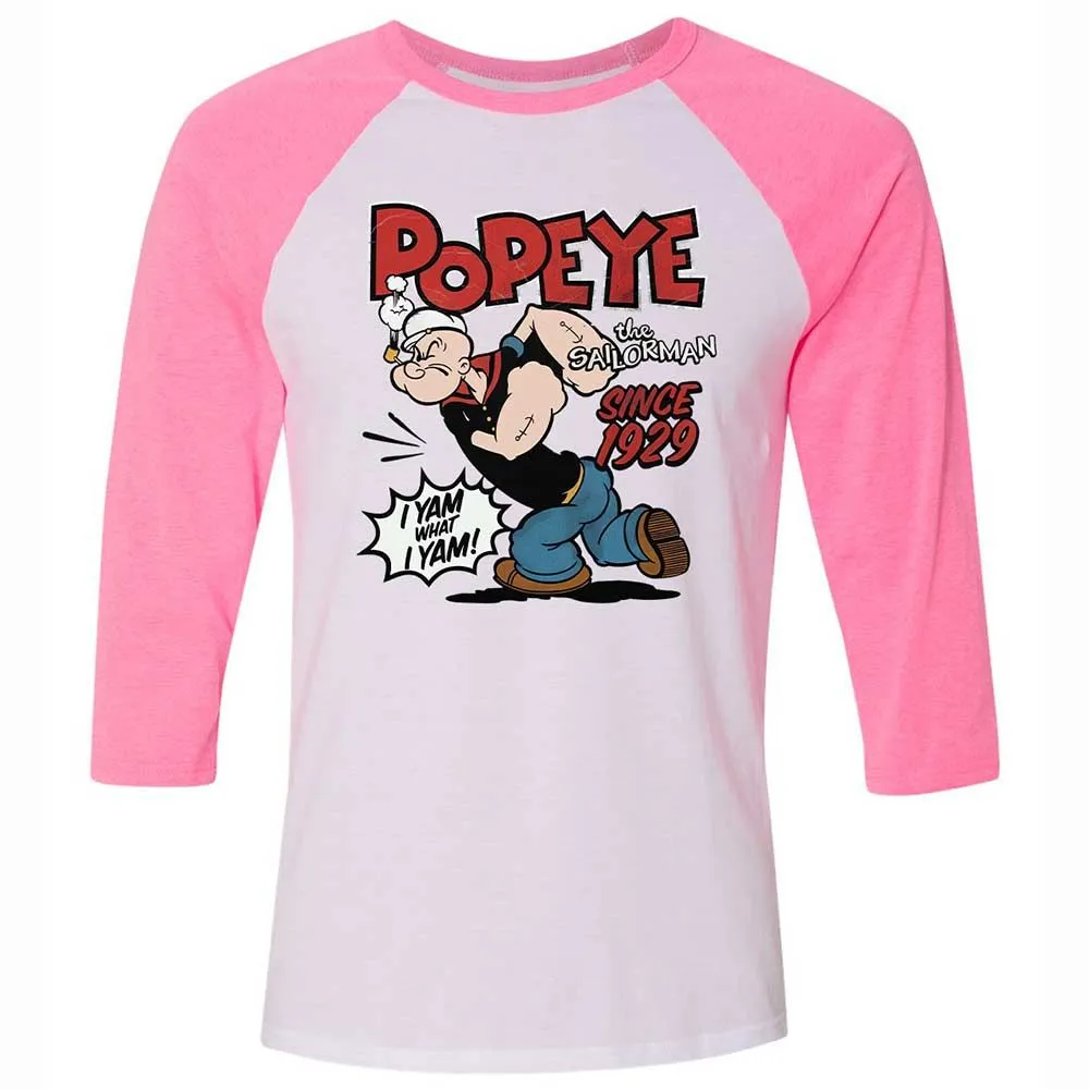 Unisex 3/4 Baseball Tee - KNM8D9G3 - White/Neon Pink - 12