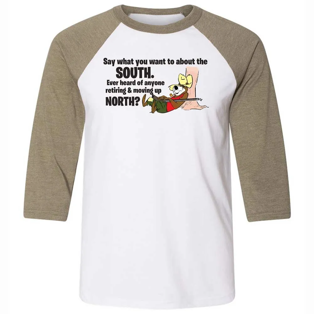 Unisex 3/4 Baseball Tee - JDN82QNK - White/Heather Olive - 4