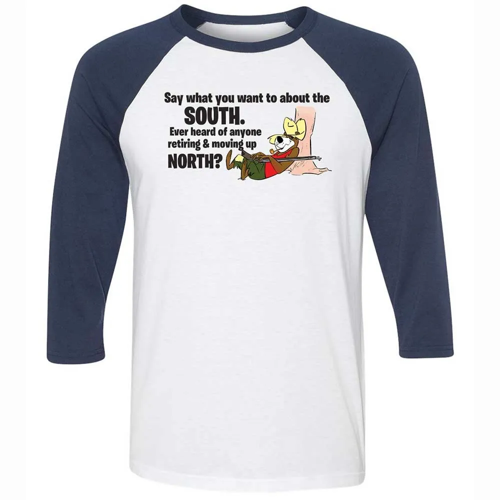 Unisex 3/4 Baseball Tee - JDN82QNK - White/Navy - 8