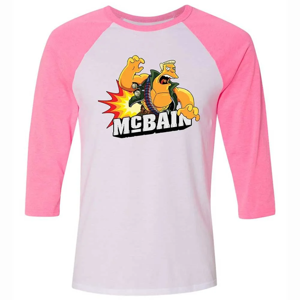 Unisex 3/4 Baseball Tee - VECTVXY9 - White/Neon Pink - 12