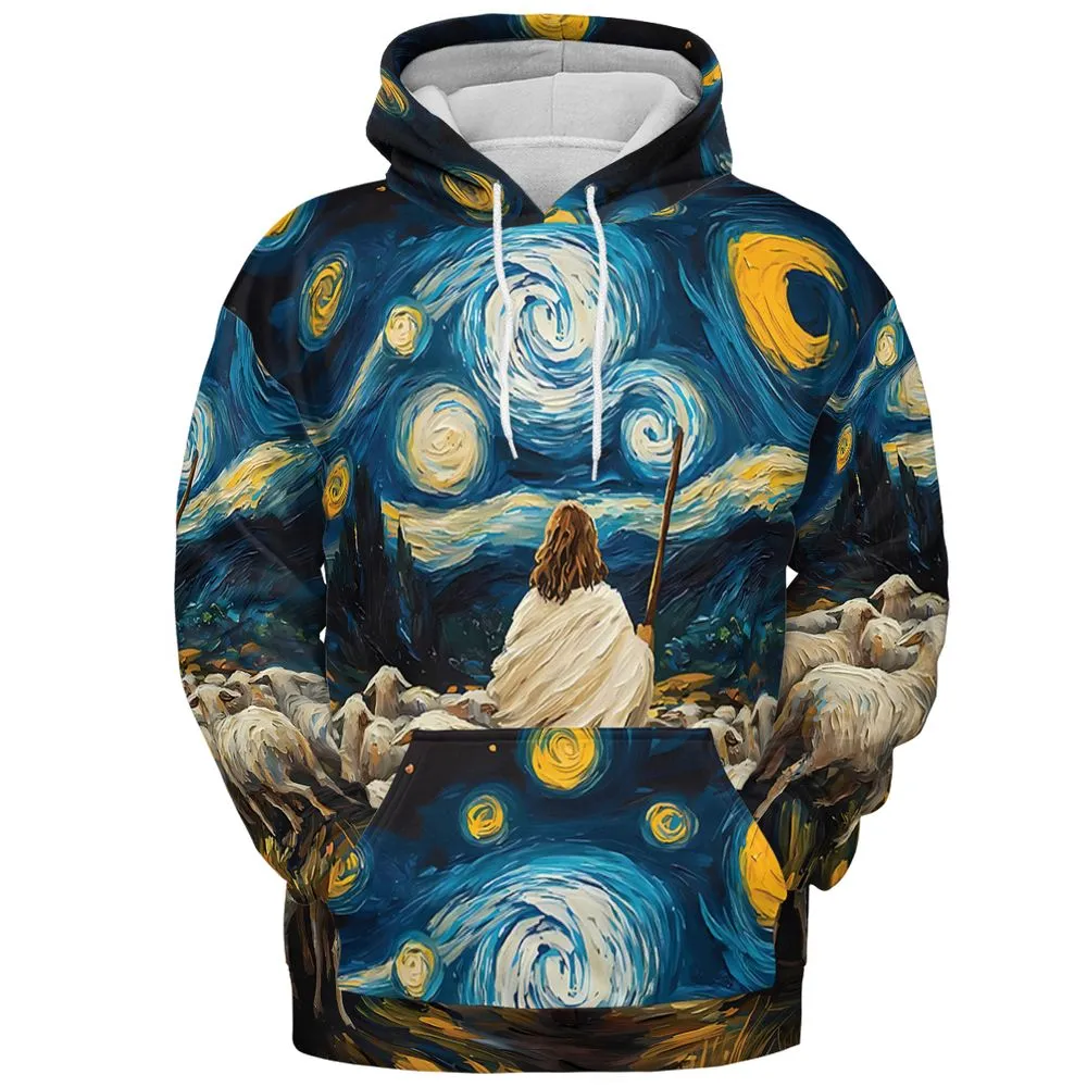 Shepherd Sheep Starry Night -  - 2