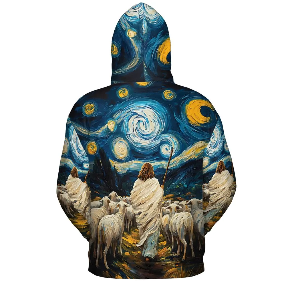Shepherd Sheep Starry Night -  - 4