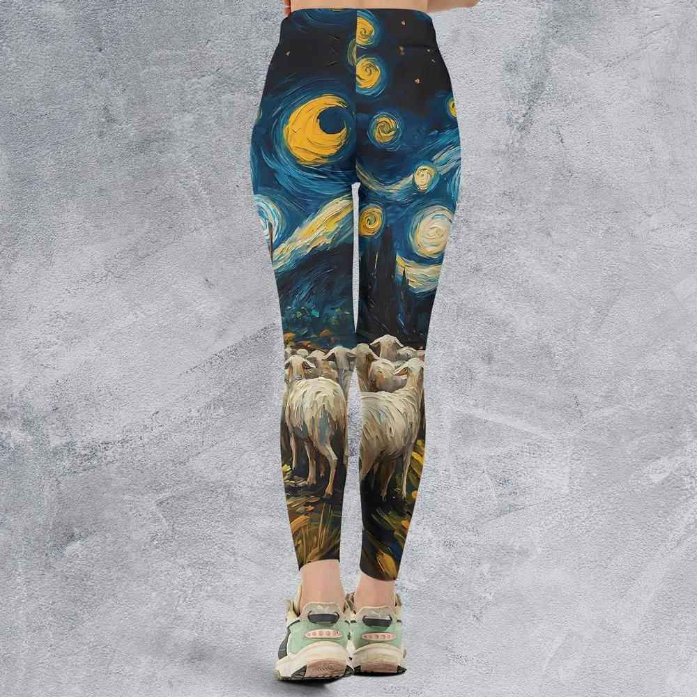 Shepherd Sheep Starry Night -  - 2