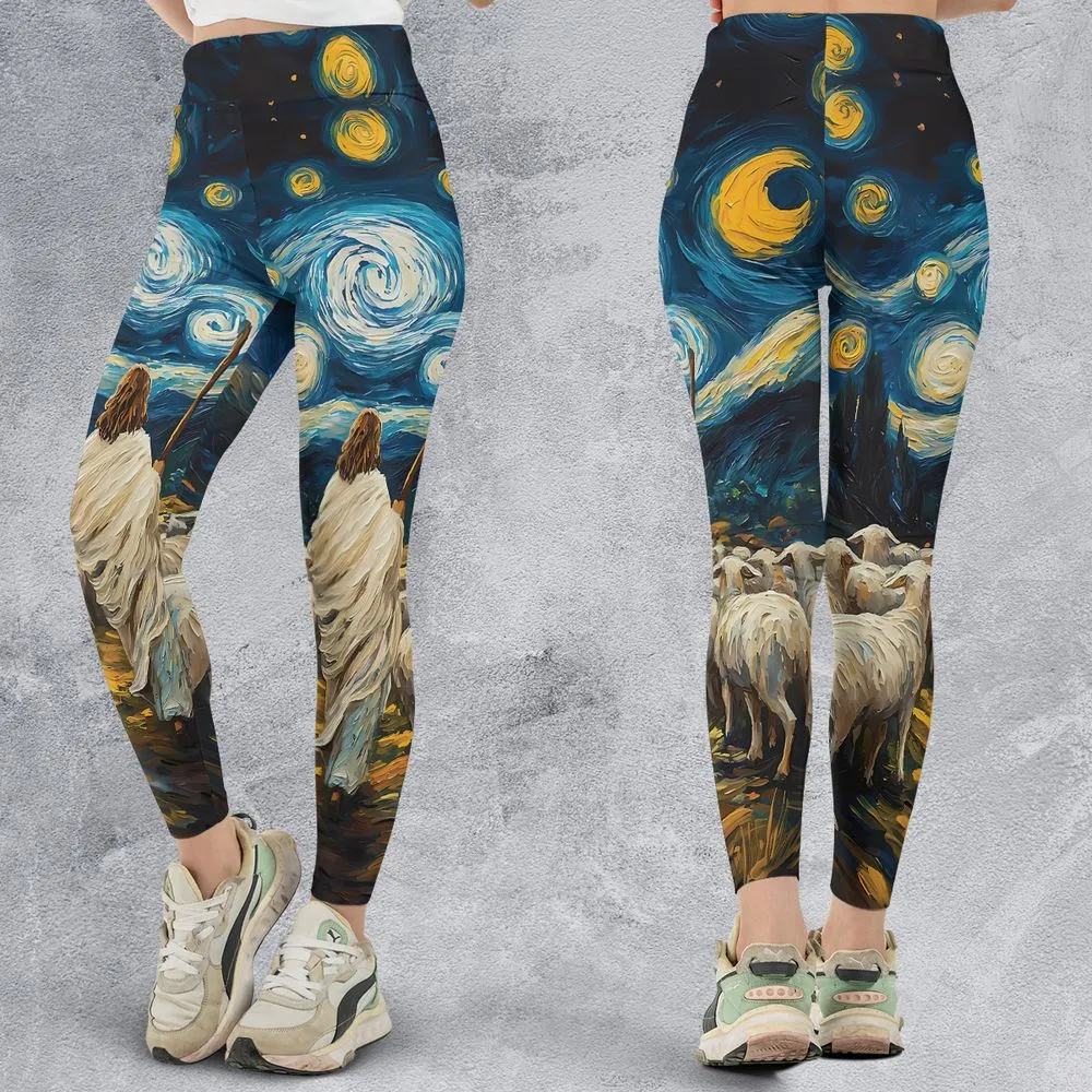 Shepherd Sheep Starry Night -  - 3