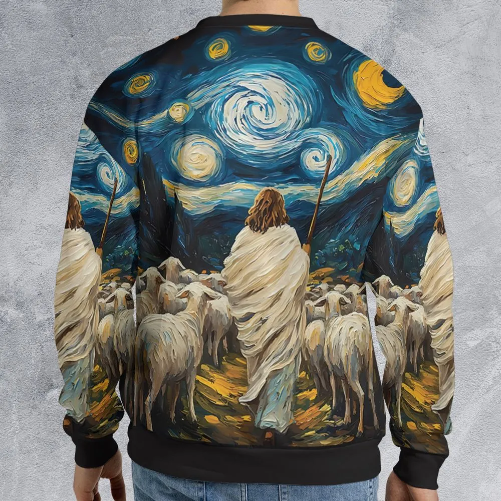 Shepherd Sheep Starry Night -  - 2
