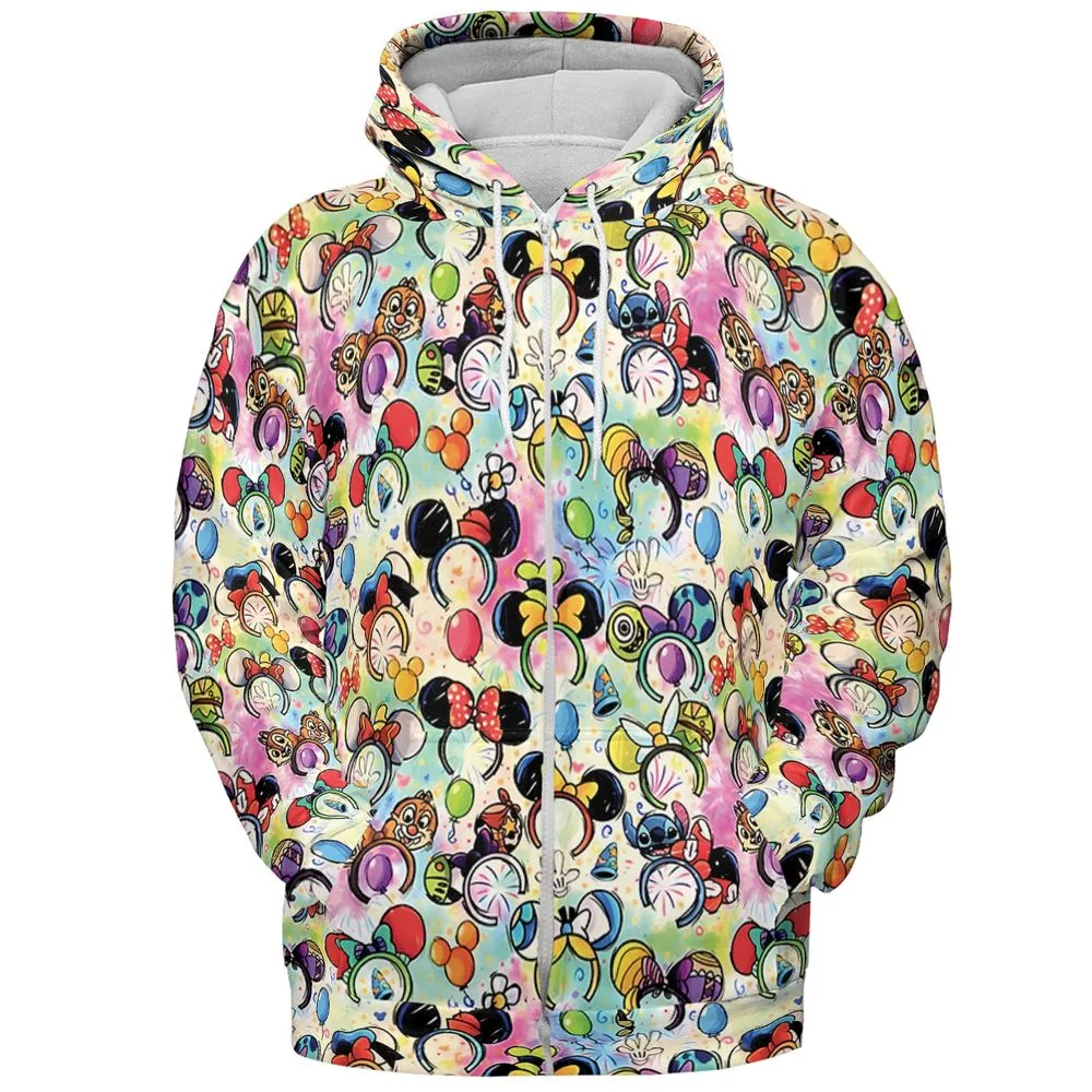 Vacation Character Mouse Ears - Zip Hoodie - 3
