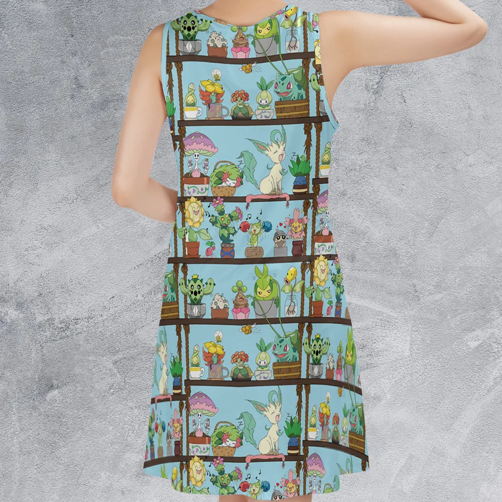Grass Type Pokemon Sleeveless Dress - 2