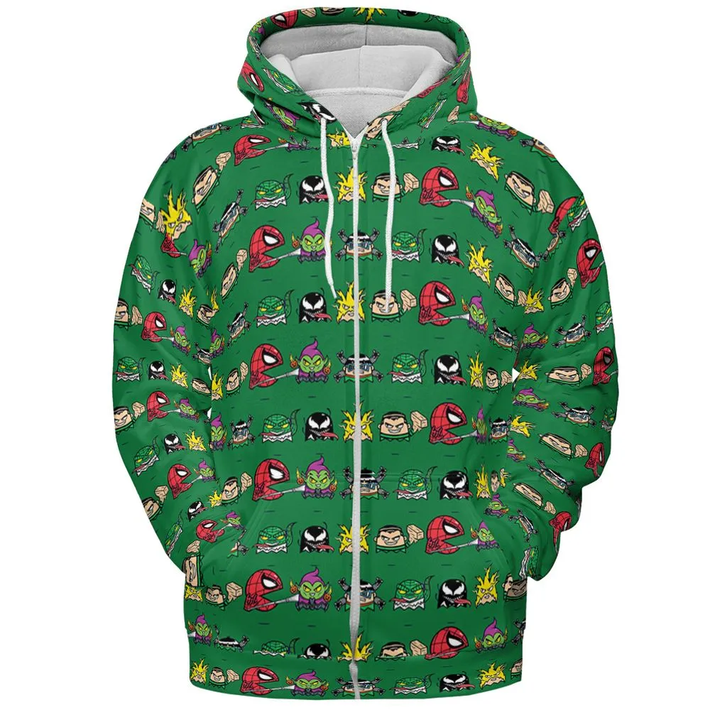 All-over Print Hoodie - L3REX4BT - Zip Hoodie - 3