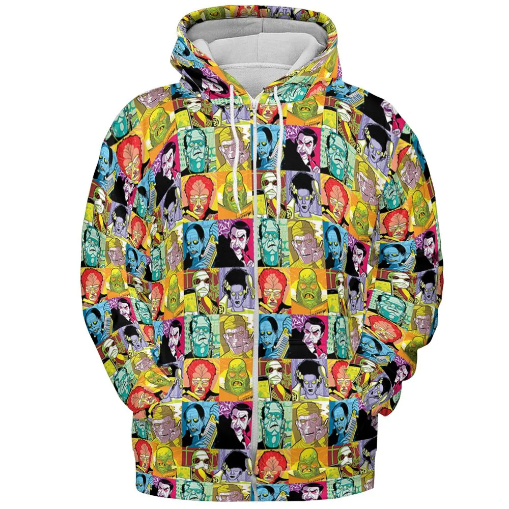 All-over Print Hoodie - HWLSGJPD - Zip Hoodie - 3