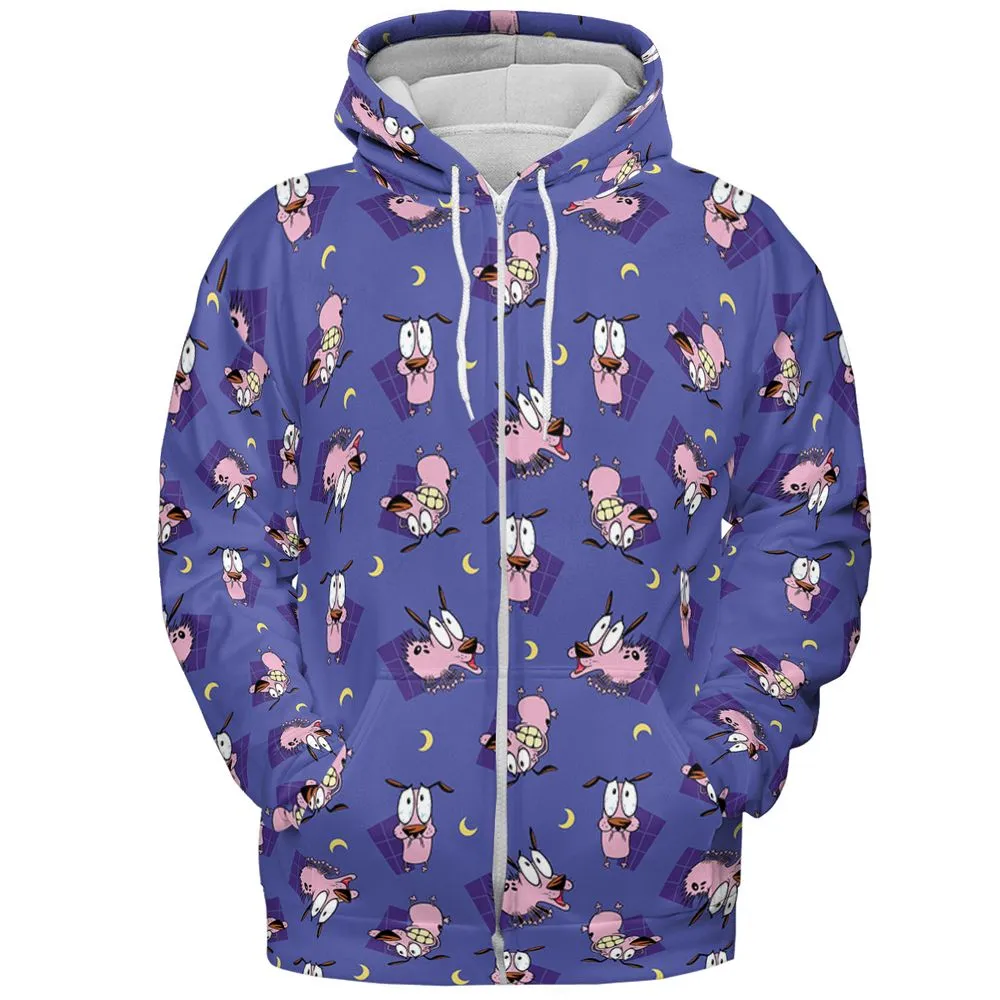 Dog Scary Moon - Zip Hoodie - 3