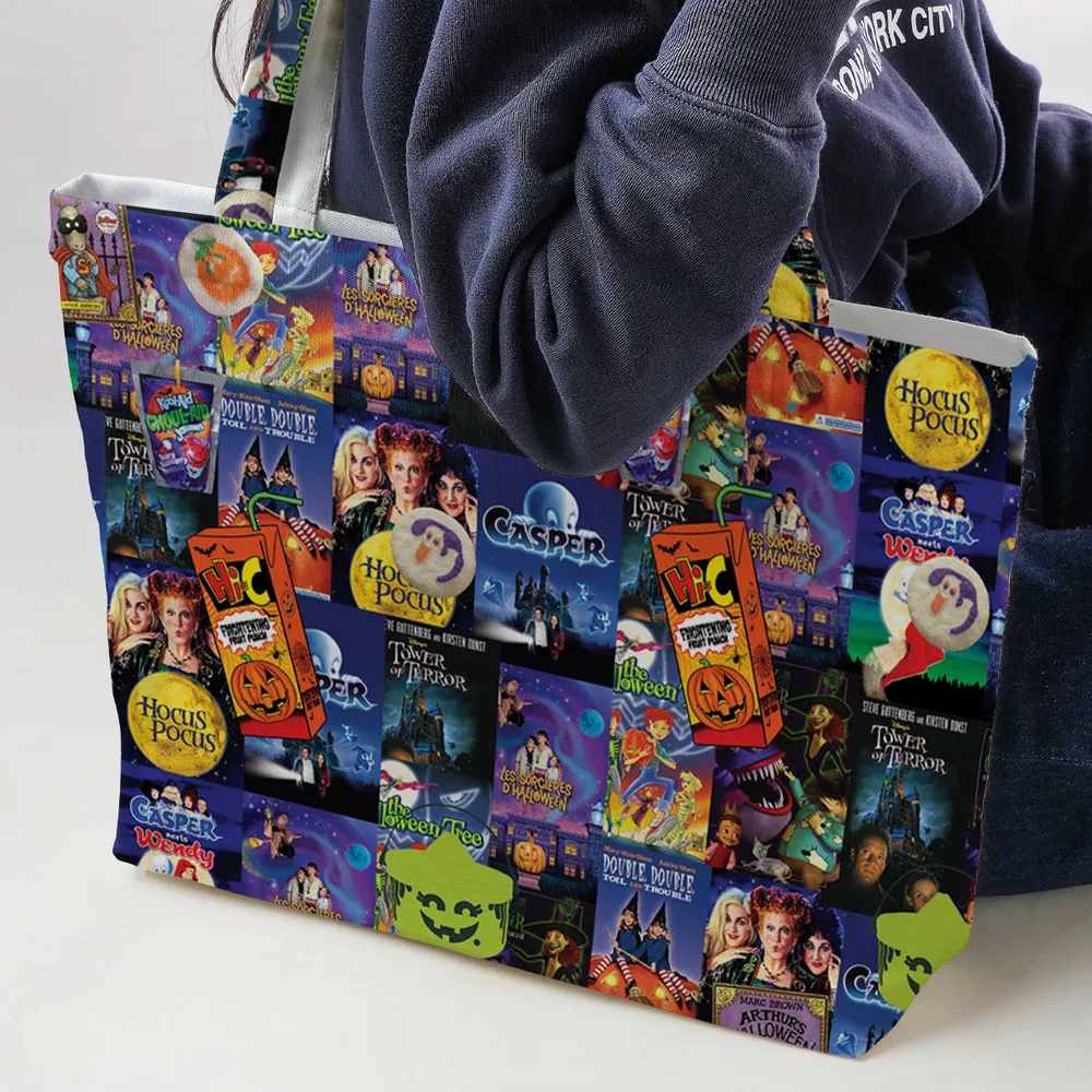Halloween Movie Collage Large Tote Bag - 2