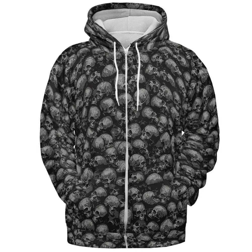 Skulls Pattern - Zip Hoodie - 3