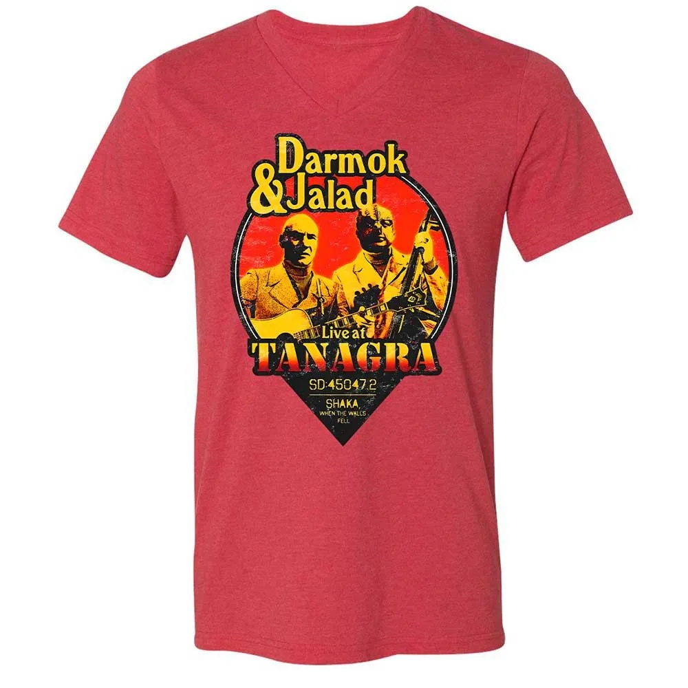 Unisex V-Neck T-Shirt - 3NRGSVWD - Heather Red - 7
