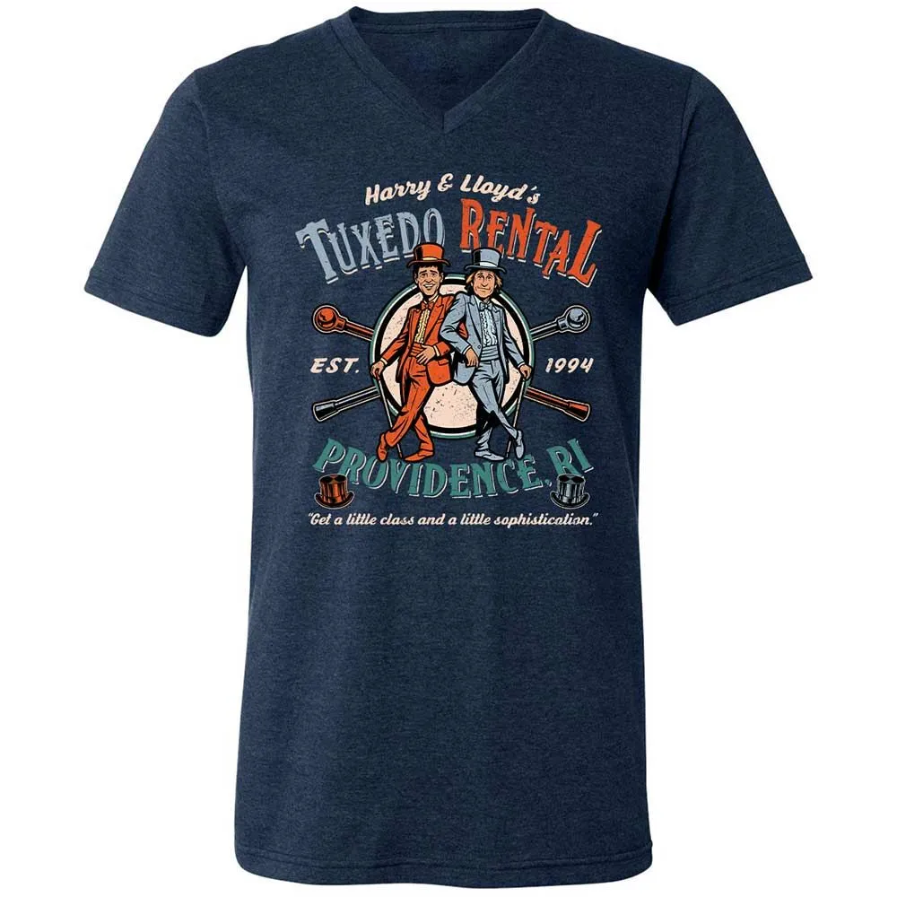 Unisex V-Neck T-Shirt - HCE5DEN9 - Heather Navy - 3