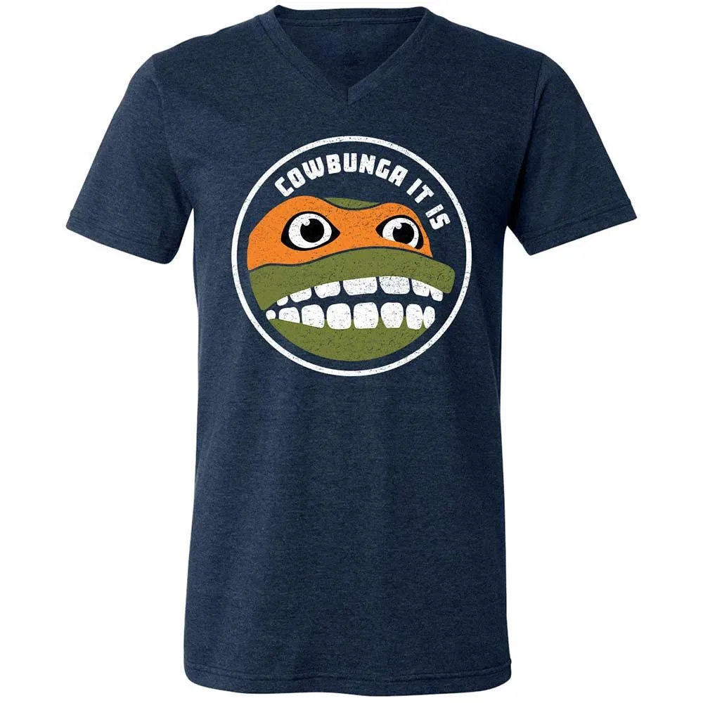Unisex V-Neck T-Shirt - 7FSP8CW6 - Heather Navy - 3