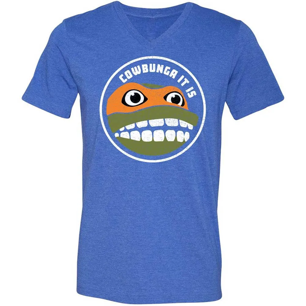 Unisex V-Neck T-Shirt - 7FSP8CW6 - Heather True Royal - 5