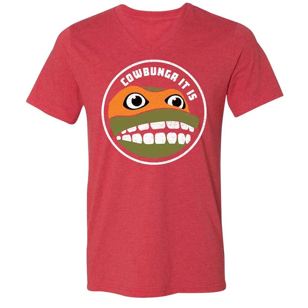 Unisex V-Neck T-Shirt - 7FSP8CW6 - Heather Red - 7