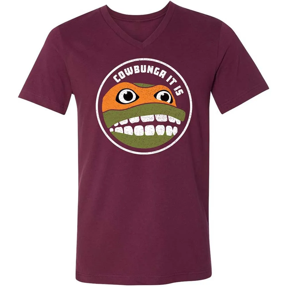 Unisex V-Neck T-Shirt - 7FSP8CW6 - Maroon - 8