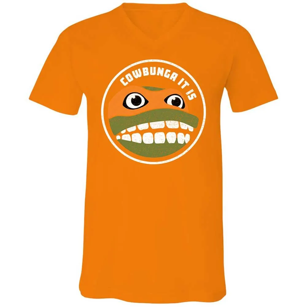 Unisex V-Neck T-Shirt - 7FSP8CW6 - Orange - 12