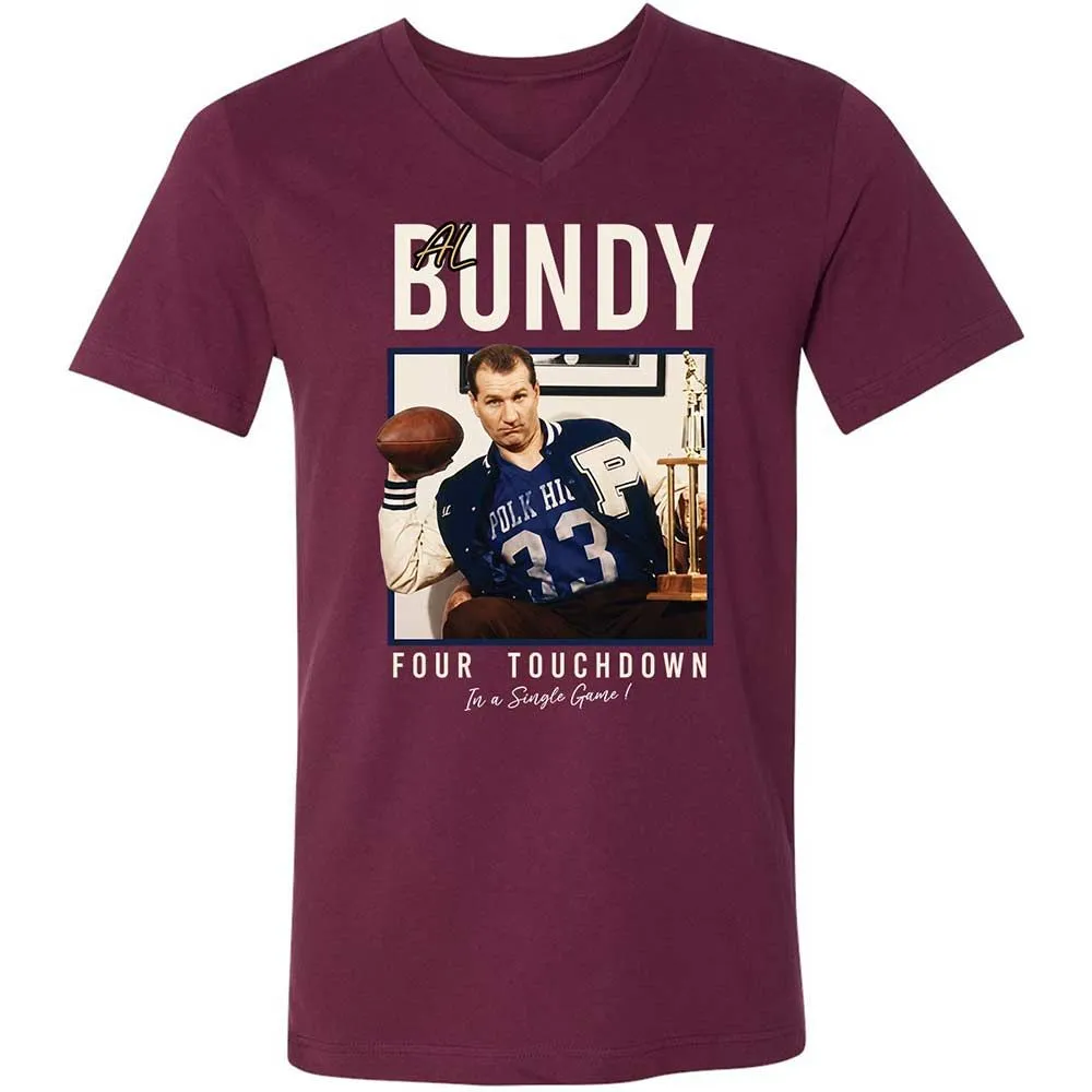 Unisex V-Neck T-Shirt - 285UR1SQ - Maroon - 8