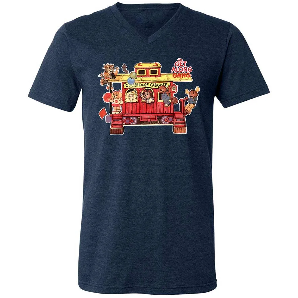 Unisex V-Neck T-Shirt - 74U9P9J7 - Heather Navy - 3