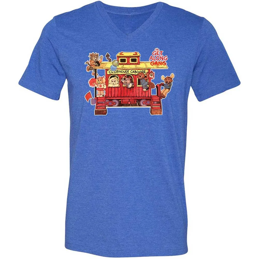 Unisex V-Neck T-Shirt - 74U9P9J7 - Heather True Royal - 5