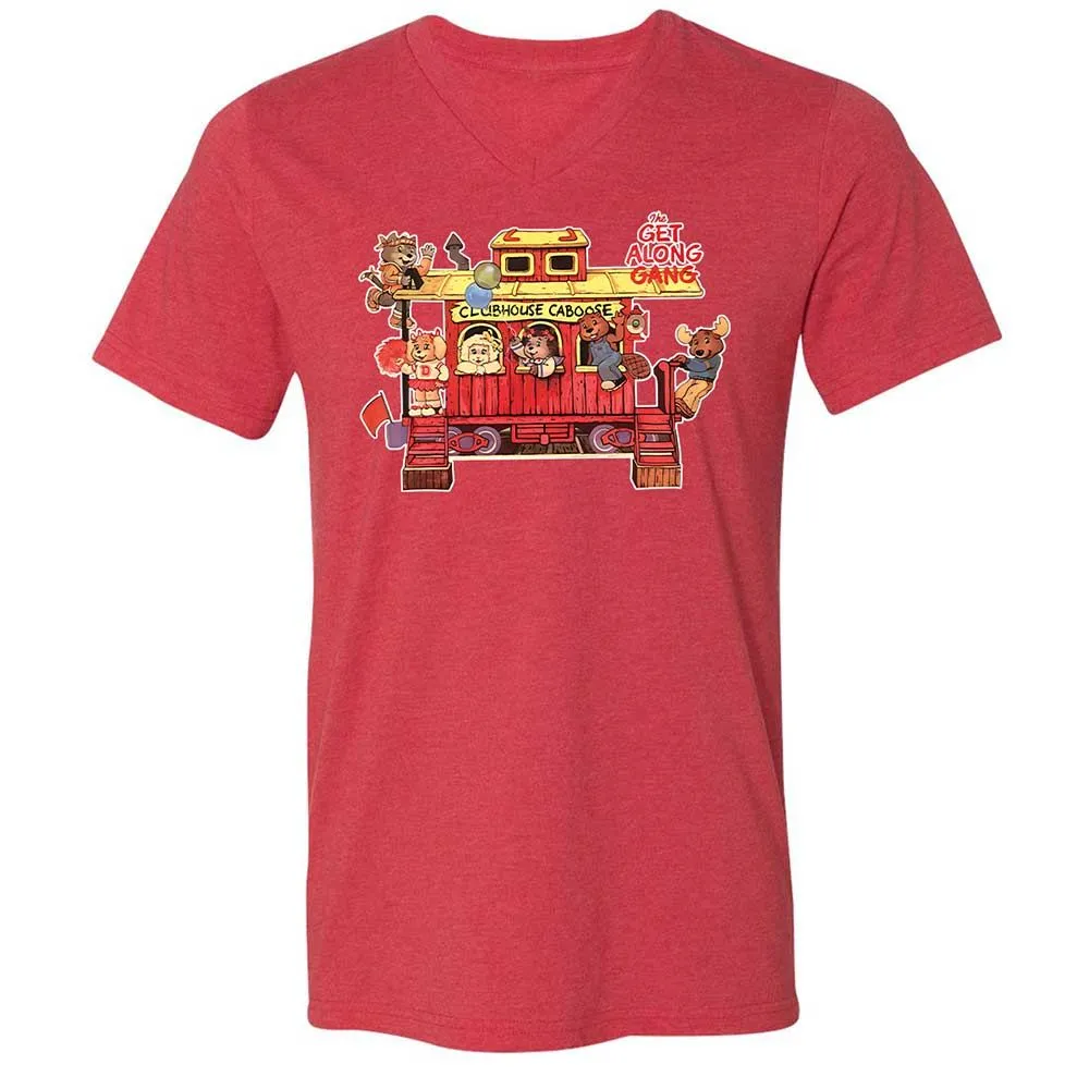 Unisex V-Neck T-Shirt - 74U9P9J7 - Heather Red - 7