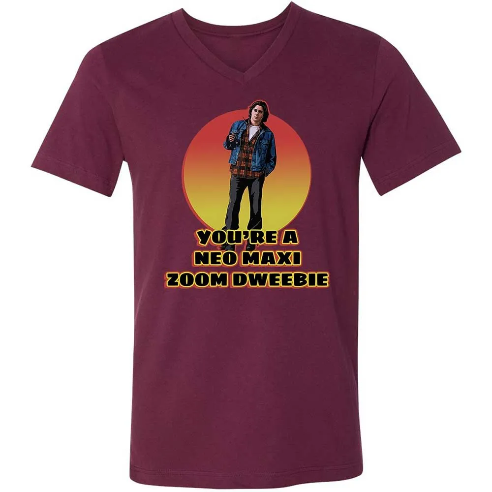 Unisex V-Neck T-Shirt - S4Q6K9Y2 - Maroon - 8