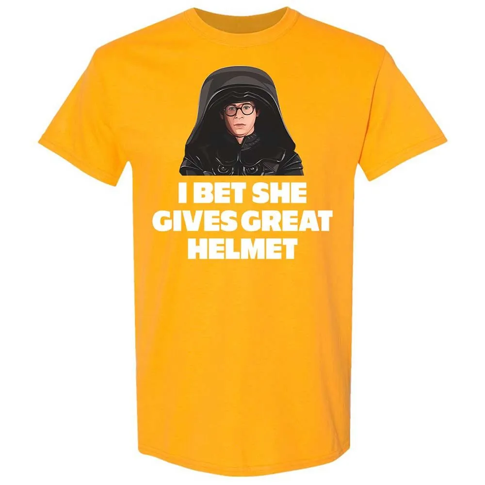 I bet she gives great helmet - Gold - 18