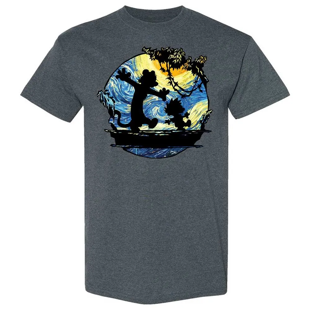 Calvin and Hobbes Starry Night - Dark Heather - 6
