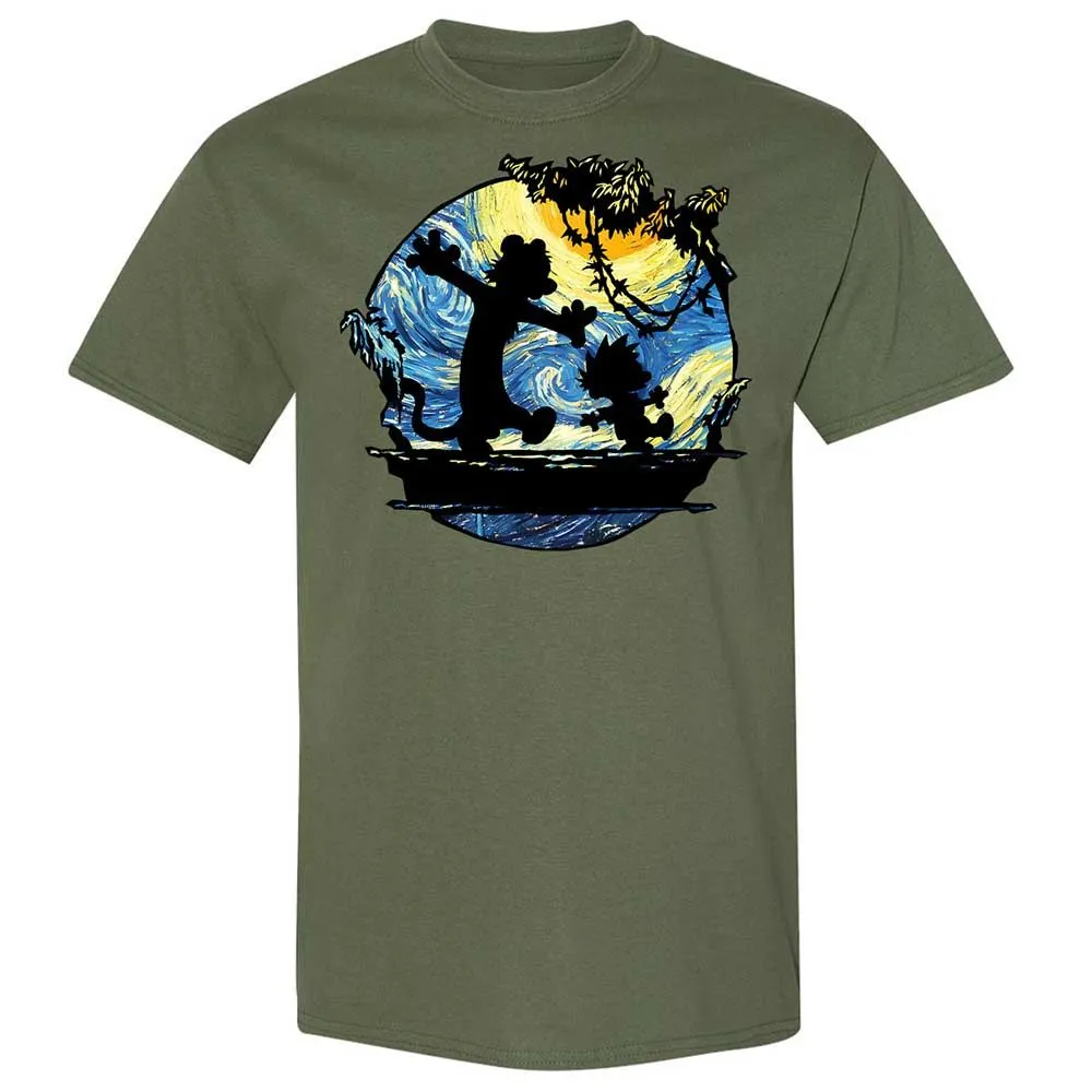 Calvin and Hobbes Starry Night - Military Green - 9