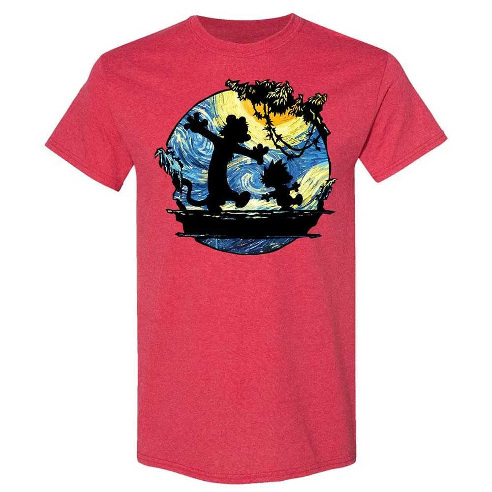 Calvin and Hobbes Starry Night - Heather Red - 11