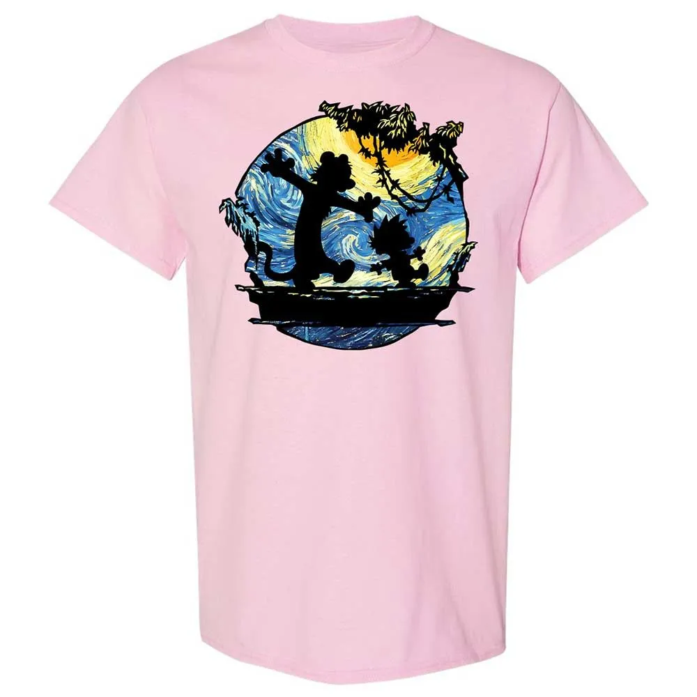 Calvin and Hobbes Starry Night - Light Pink - 14