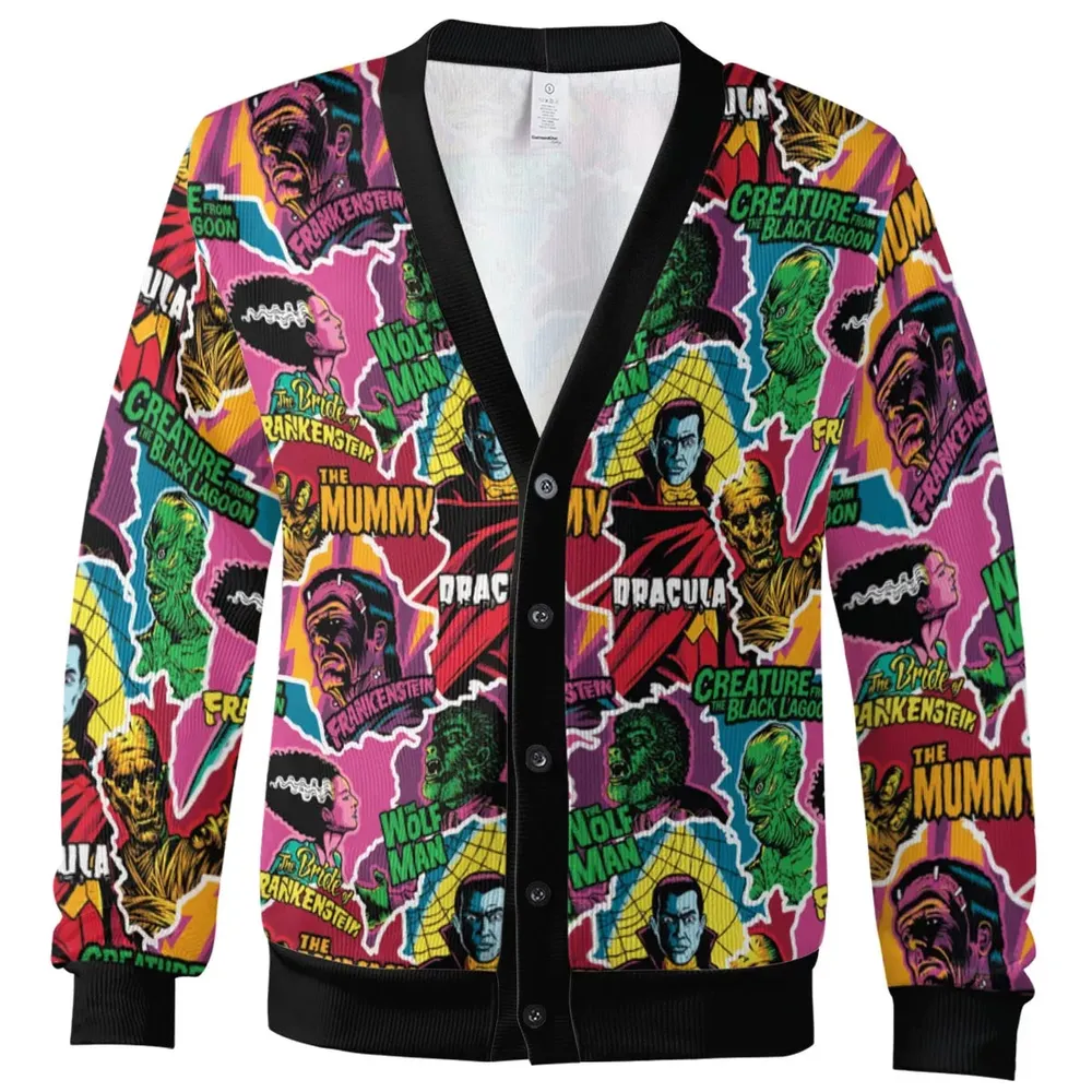Monsters Pop Collage Universal Monsters Cardigan - 2