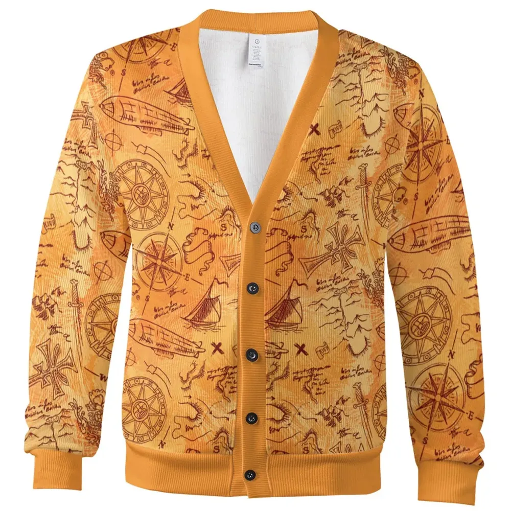 Vintage Adventure Map Indiana Jones Cardigan - 2