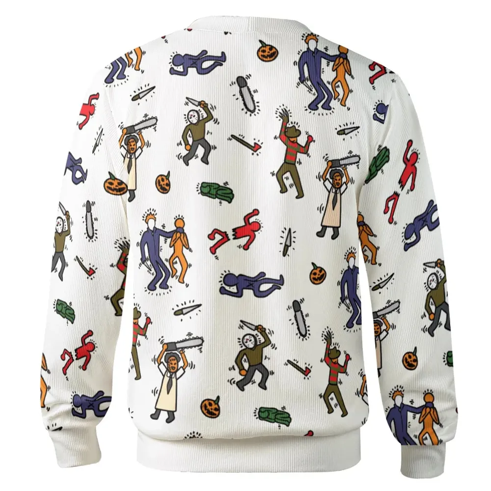 Horror Movie Pop Characters Pattern Cardigan - 3