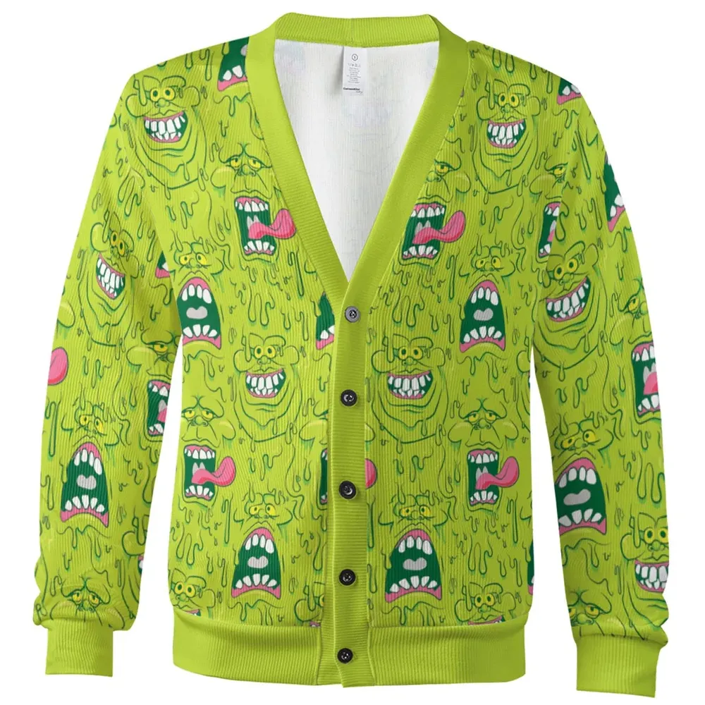 Funny Face Expression Slimer Ghostbusters Cardigan - 2