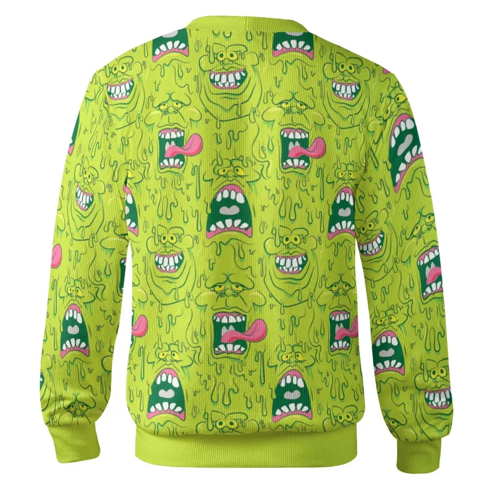Funny Face Expression Slimer Ghostbusters Cardigan - 3