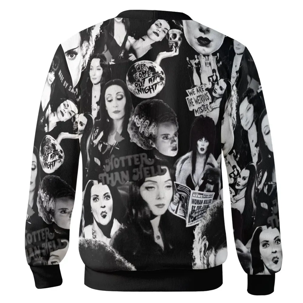 Horror Ladies Slay Collage Classic Horror Movies Cardigan - 3