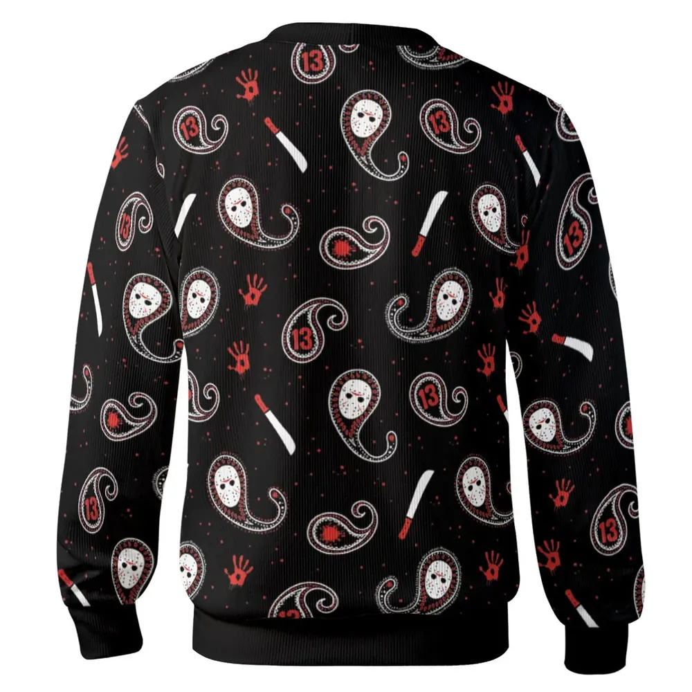 Jason Voorhees Friday The 13th Pattern Cardigan - 3